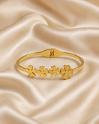 Four-Leaf Clover Row Gold-Plated Kada