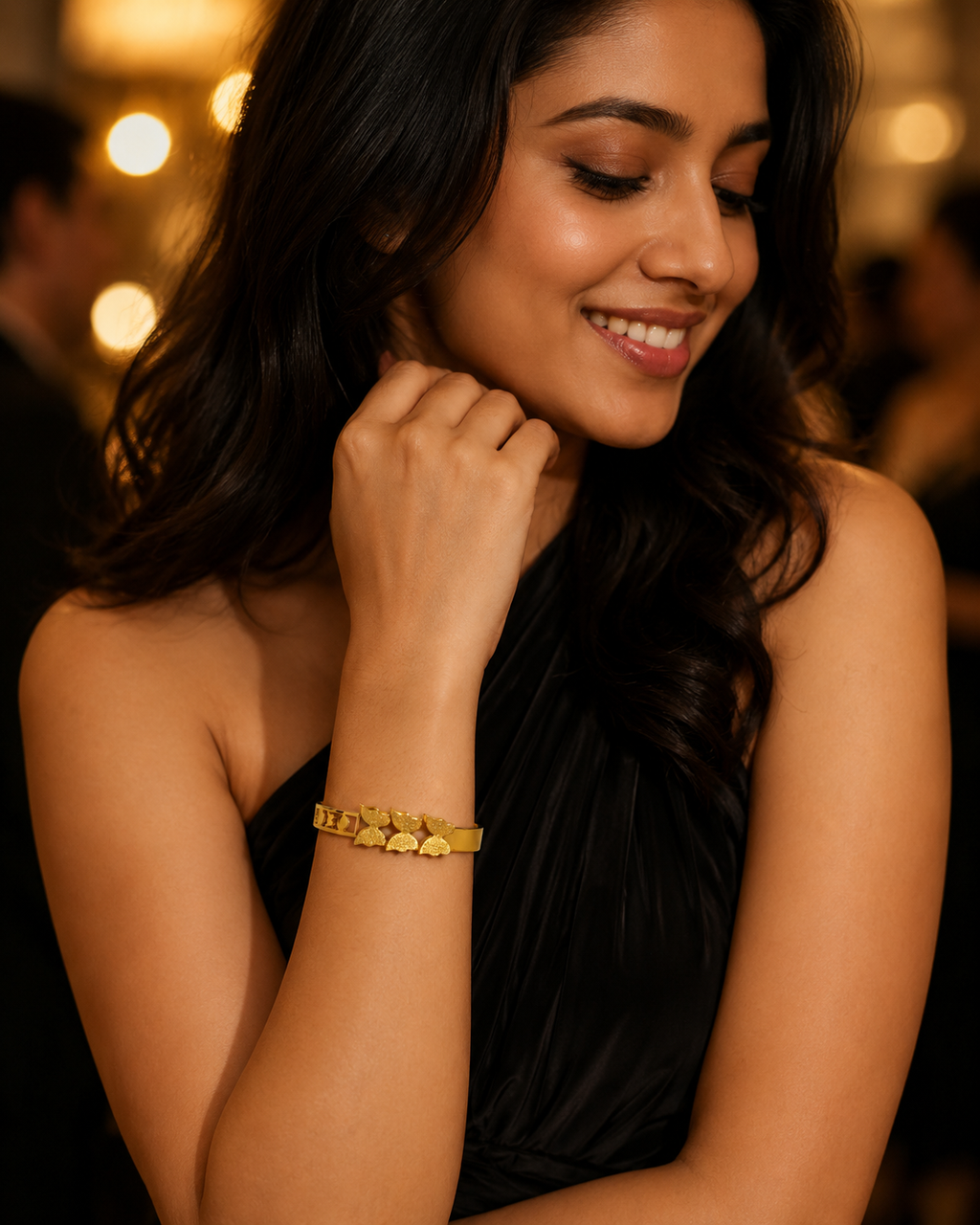 Triple Butterfly Cutwork Gold-Plated Kada