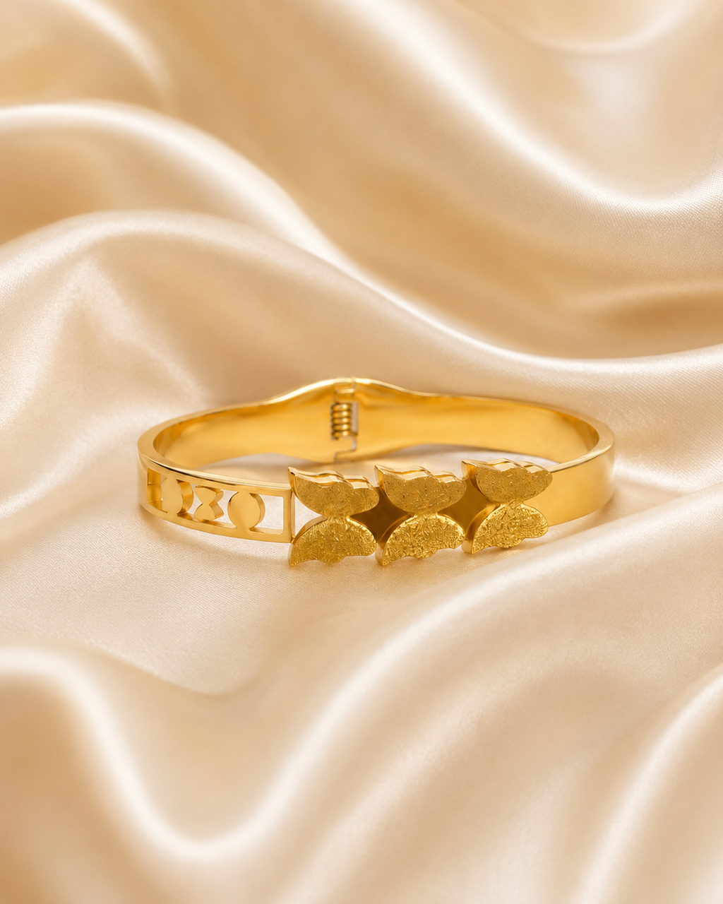 Triple Butterfly Cutwork Gold-Plated Kada