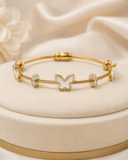 White Butterfly Cable Gold-Plated Kada