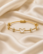 White Butterfly Cable Gold-Plated Kada