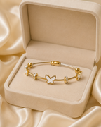 White Butterfly Cable Gold-Plated Kada