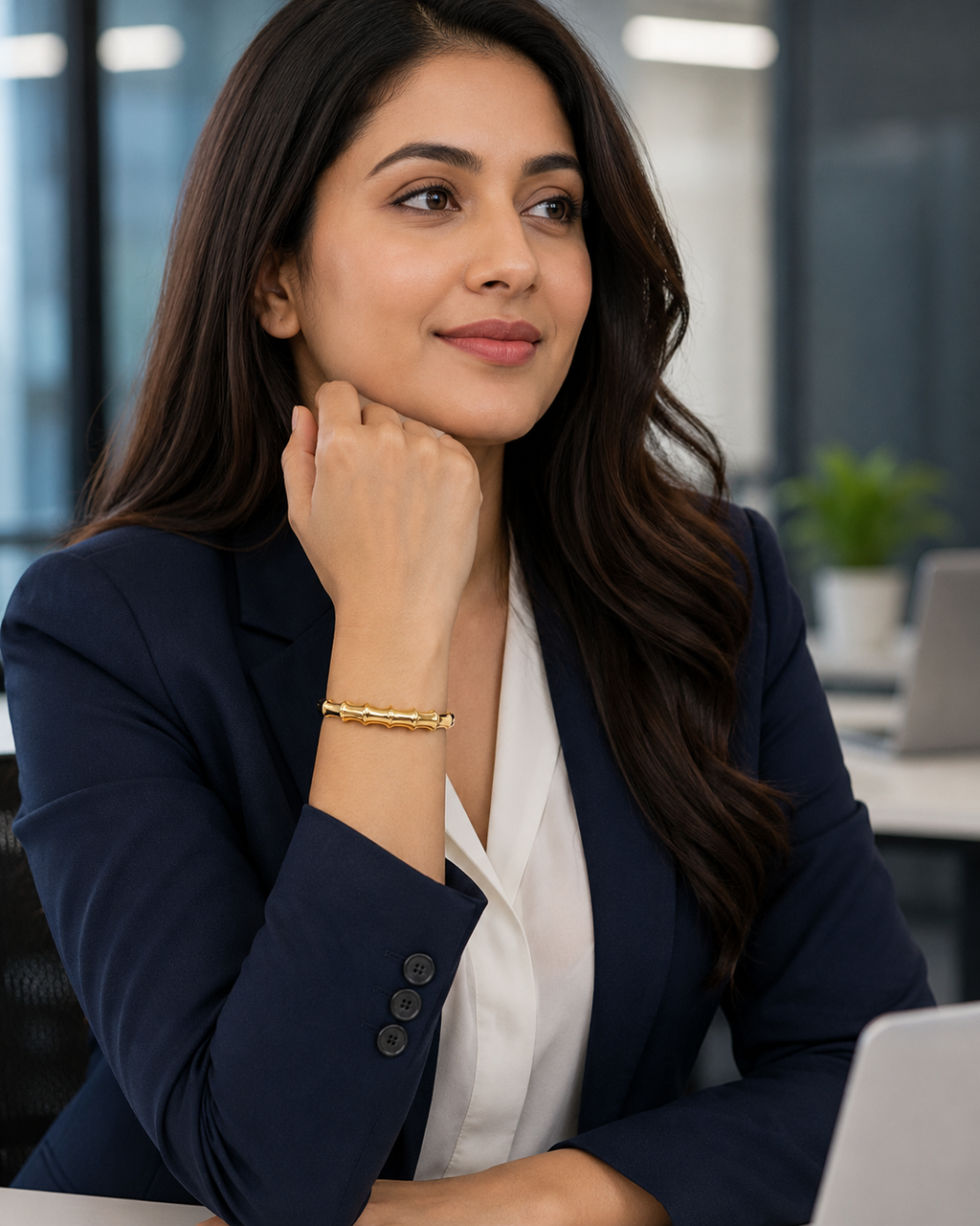Bamboo Segment Gold-Plated Kada