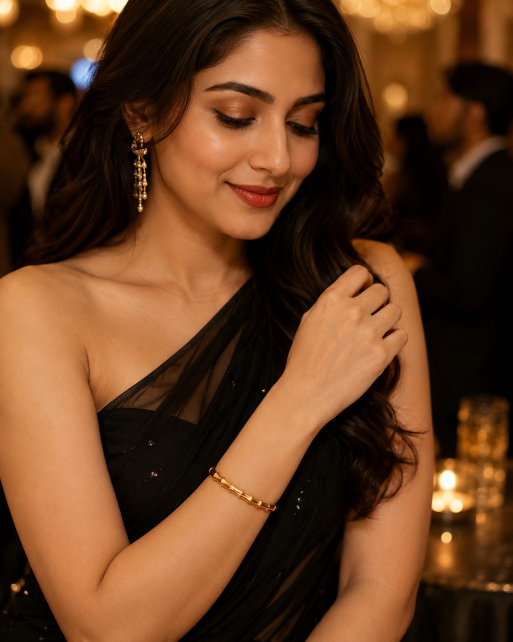 Bamboo Segment Gold-Plated Kada