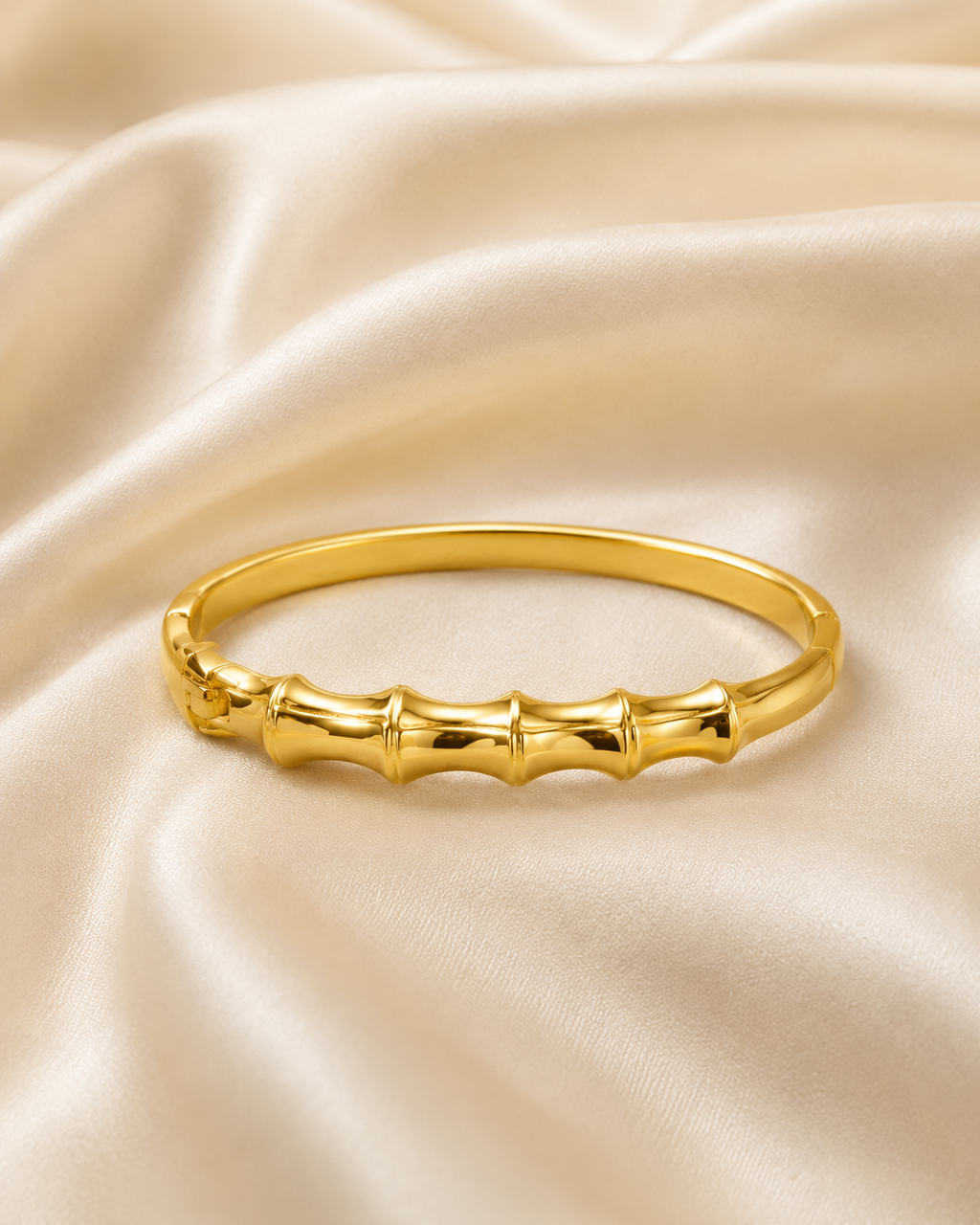 Bamboo Segment Gold-Plated Kada