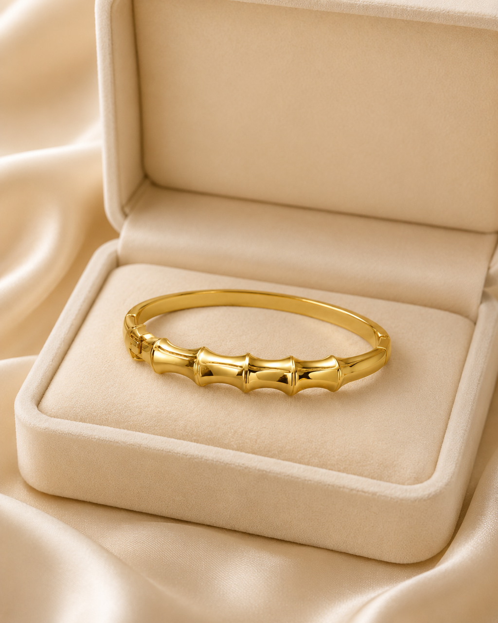 Bamboo Segment Gold-Plated Kada