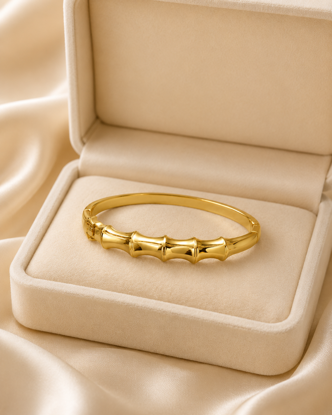 Bamboo Segment Gold-Plated Kada