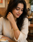 Butterfly & Daisy Floral Gold-Plated Kada