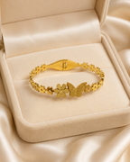 Butterfly & Daisy Floral Gold-Plated Kada