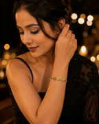 Triple Daisy & Crystal Gold-Plated Kada