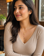 Gold-Plated Multicolour Crystal Floral Vine Long Pendant Necklace