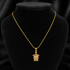 Gold-Plated Multicolour Crystal Turtle Pendant Necklace