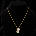 Gold-Plated White Crystal Cat Pendant Necklace