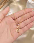 Gold-Plated Pink Crystal Swan Pendant Necklace