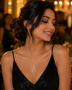 Gold-Plated Pink Crystal Swan Pendant Necklace
