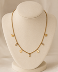Gold-Plated Butterfly and Rectangular Crystal Charm Chain Necklace