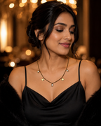 Gold-Plated Butterfly and Rectangular Crystal Charm Chain Necklace