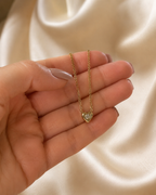 Gold-Plated Clear Crystal Heart Necklace