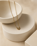 Gold-Plated Clear Crystal Heart Necklace