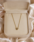 Gold-Plated Clear Crystal Heart Necklace