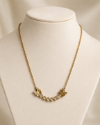 Gold-Plated Butterfly Crystal Bar Necklace