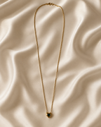 Gold-Plated Green Crystal Heart Necklace
