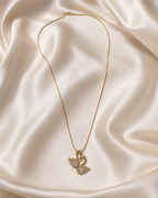 Elegant Double Swan Crystal Gold-Plated Pendant Necklace