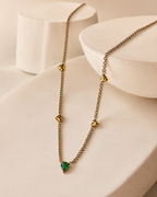 Emerald Heart Charm Gold-Plated Long Necklace