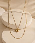 Minimal Gold Heart Pendant Layered Necklace Set