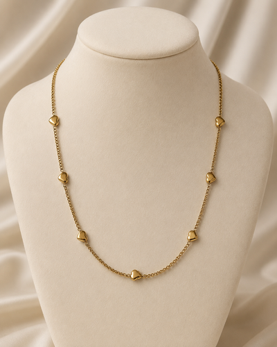 Minimal Heart Station Gold-Plated Long Necklace
