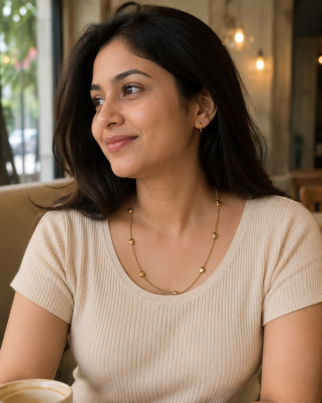 Minimal Heart Station Gold-Plated Long Necklace