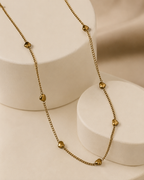Minimal Heart Station Gold-Plated Long Necklace