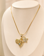 Sea Charm Starfish Shell Gold-Plated Pendant Necklace