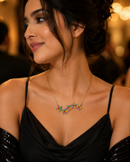 Multicolour Floral Cluster Gold-Plated Necklace