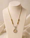 Interlocking C Round Pendant Gold-Plated Necklace