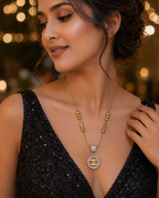 Interlocking C Round Pendant Gold-Plated Necklace