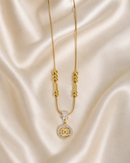 Interlocking C Round Pendant Gold-Plated Necklace