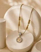 Interlocking C Round Pendant Gold-Plated Necklace