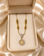 Interlocking C Round Pendant Gold-Plated Necklace