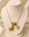 Cute Unicorn Donut Charm Gold-Plated Necklace