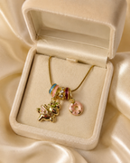 Cute Unicorn Donut Charm Gold-Plated Necklace