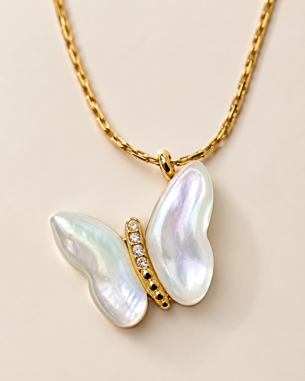 Pearl Butterfly Pendant Necklace