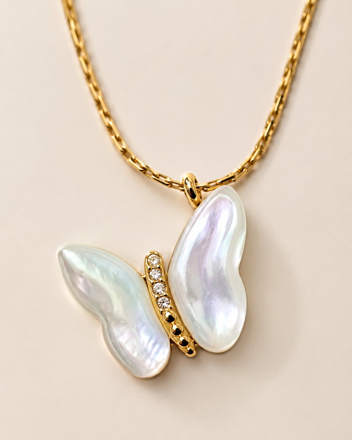 Pearl Butterfly Pendant Necklace