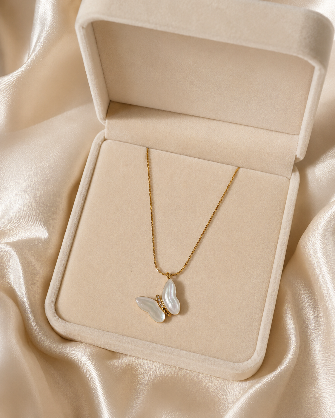 Pearl Butterfly Pendant Necklace