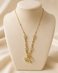 Clear Floral Vine Bow Necklace