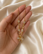 Clear Floral Vine Bow Necklace
