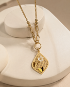 Lattice Teardrop Charm Necklace