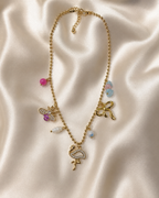 Flamingo & Bee Charm Necklace