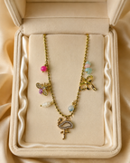 Flamingo & Bee Charm Necklace