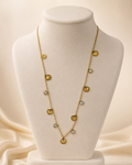 Gold Shell and Crystal Charm Necklace
